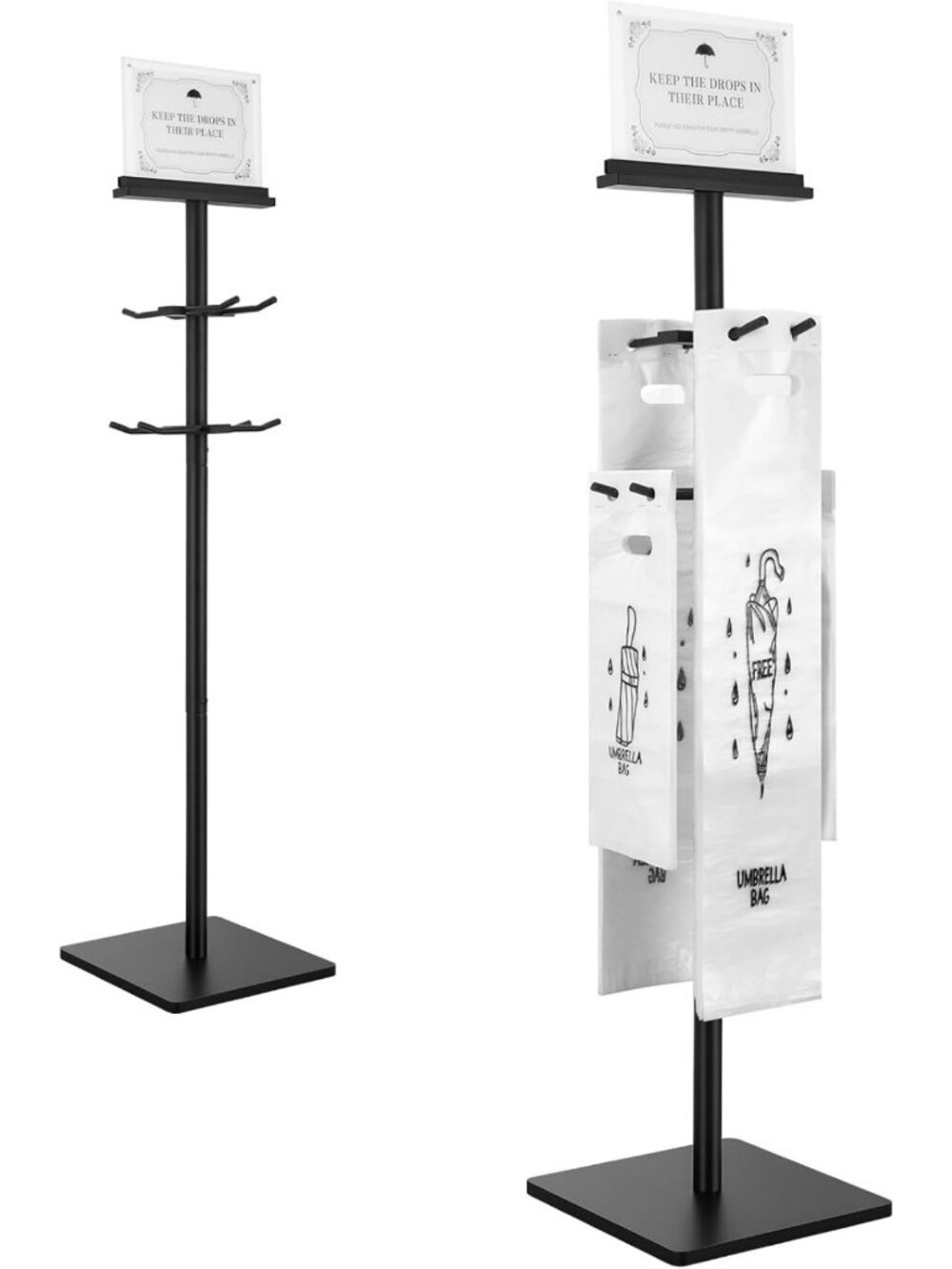 Stylish Wet Umbrella Stand with 400 Disposable Plastic Bags for Entryway Use